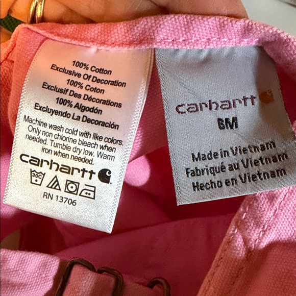 Carhartt Loose-Fit Canvas Bib Overalls for Babies - Pink Lemonade - 6 Months - Picture 7 of 7